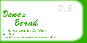 denes berak business card